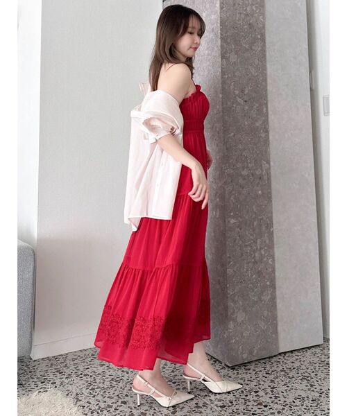 dazzlin(ダズリン)の「ナチュラルティアードキャミワンピース(ワンピース・レディース・ブラック/ブルー/オフホワイト/レッド・FREE)」の20枚目の写真