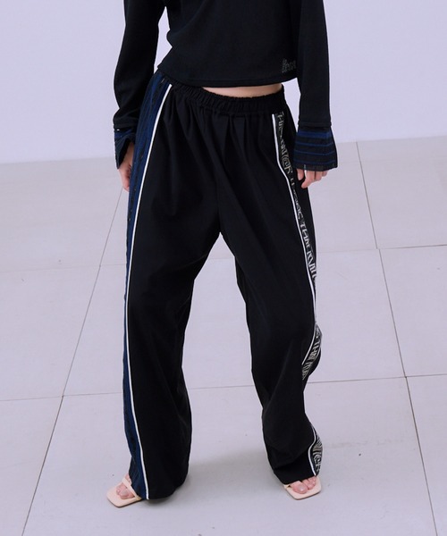 THINGS THAT MATTER(シングス ザット マター)の「TORCHON LACE SWITCHING PANTS / トーション レース スイッチング パンツ(スウェットパンツ・レディース・ブラック/ネイビー/ベージュ・FREE)」の6枚目の写真