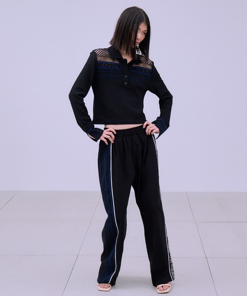 THINGS THAT MATTER(シングス ザット マター)の「TORCHON LACE SWITCHING PANTS / トーション レース スイッチング パンツ(スウェットパンツ・レディース・ブラック/ネイビー/ベージュ・FREE)」の9枚目の写真