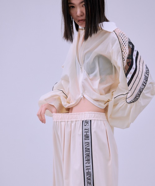 THINGS THAT MATTER(シングス ザット マター)の「TORCHON LACE SWITCHING PANTS / トーション レース スイッチング パンツ(スウェットパンツ・レディース・ブラック/ネイビー/ベージュ・FREE)」の20枚目の写真