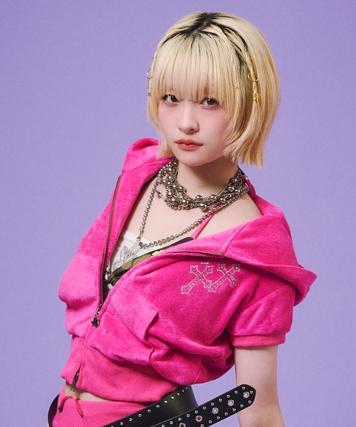 GALFY(ガルフィー)の「GALFY-VIVI★GALパーカー(パーカー・レディース・ブラック/ピンク・FREE)」の9枚目の写真