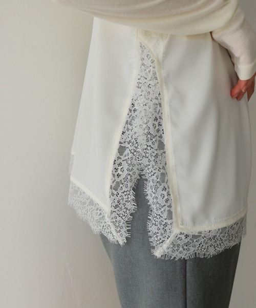 cheriella（シェリエラ）の「【cheriella】サテンレースレイヤードキャミソール　SATIN LACE LAYERED CAMISOLE（キャミソール・レディース・ブラック/アイボリー・FREE）」の18枚目の写真