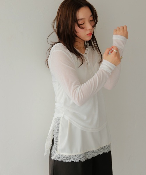 cheriella（シェリエラ）の「【cheriella】サテンレースレイヤードキャミソール　SATIN LACE LAYERED CAMISOLE（キャミソール・レディース・ブラック/アイボリー・FREE）」の19枚目の写真