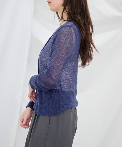 Dita Muaj.（ディータムアージュ）の「【2点SET】モヘア透かし編みカーディガン/ベストレイヤードセット（カーディガン/ボレロ・レディース・ネイビー/ブラウン・FREE）」の11枚目の写真