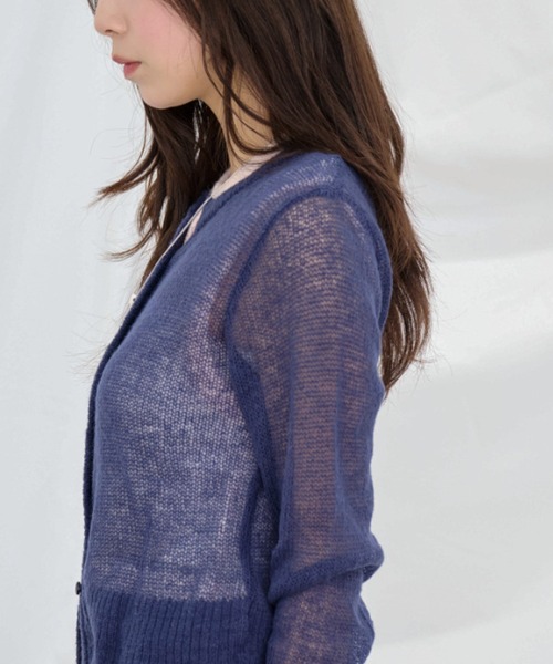 Dita Muaj.（ディータムアージュ）の「【2点SET】モヘア透かし編みカーディガン/ベストレイヤードセット（カーディガン/ボレロ・レディース・ネイビー/ブラウン・FREE）」の8枚目の写真