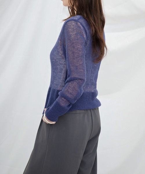 Dita Muaj.（ディータムアージュ）の「【2点SET】モヘア透かし編みカーディガン/ベストレイヤードセット（カーディガン/ボレロ・レディース・ネイビー/ブラウン・FREE）」の15枚目の写真