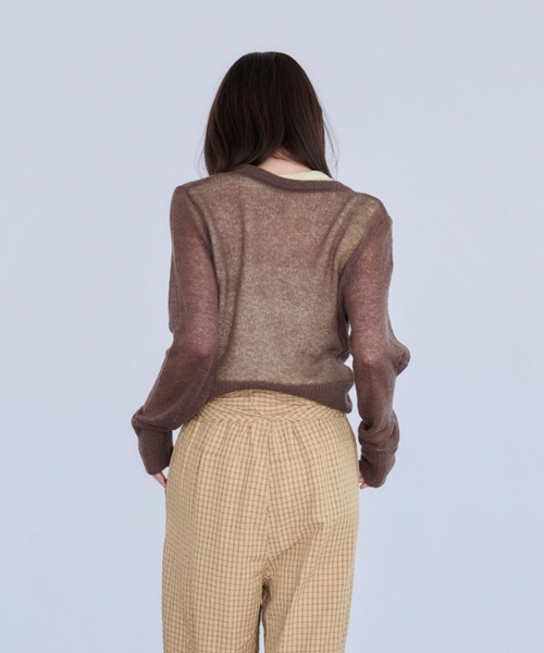 Dita Muaj.（ディータムアージュ）の「【2点SET】モヘア透かし編みカーディガン/ベストレイヤードセット（カーディガン/ボレロ・レディース・ネイビー/ブラウン・FREE）」の20枚目の写真