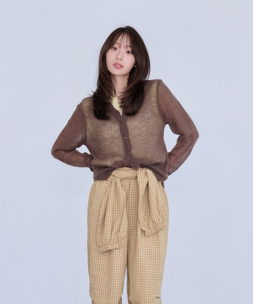 Dita Muaj.（ディータムアージュ）の「【2点SET】モヘア透かし編みカーディガン/ベストレイヤードセット（カーディガン/ボレロ・レディース・ネイビー/ブラウン・FREE）」の22枚目の写真