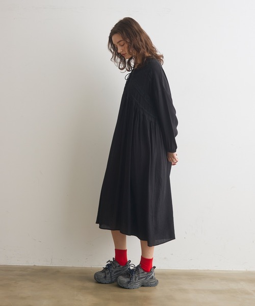 Crisp（クリスプ）の「ミックスレースギャザーワンピース（ワンピース・レディース・ブラック/グリーン・FREE）」の15枚目の写真