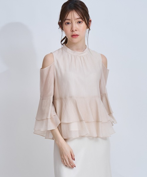 NOELA（ノエラ）の「ショルダーカットフリルブラウス（シャツ/ブラウス・レディース・ベージュ/オフホワイト・フリー）」の14枚目の写真