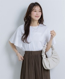 小さいサイズ　【接触冷感・UVカット】フレアスリーブTシャツ　低身長さん・小柄女性