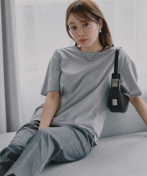 Petitjo(プッチージョ)の「小さいサイズ 【接触冷感・UVカット】フレアスリーブTシャツ 低身長さん・小柄女性(Tシャツ/カットソー・レディース・グレー/ブラック/ホワイト・PSS/PS/PM/PL)」の15枚目の写真
