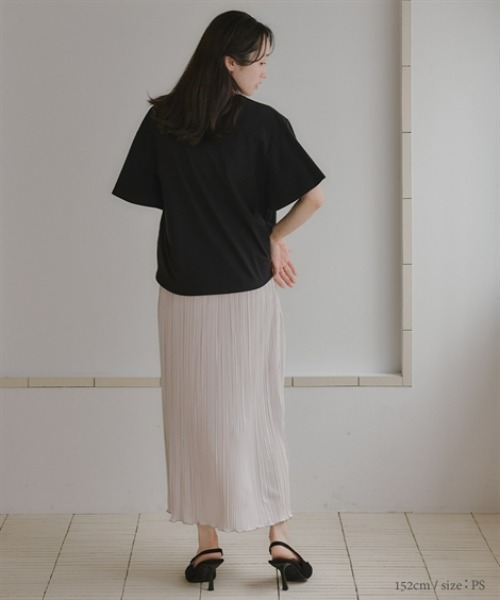 Petitjo(プッチージョ)の「小さいサイズ 【接触冷感・UVカット】フレアスリーブTシャツ 低身長さん・小柄女性(Tシャツ/カットソー・レディース・グレー/ブラック/ホワイト・PSS/PS/PM/PL)」の12枚目の写真