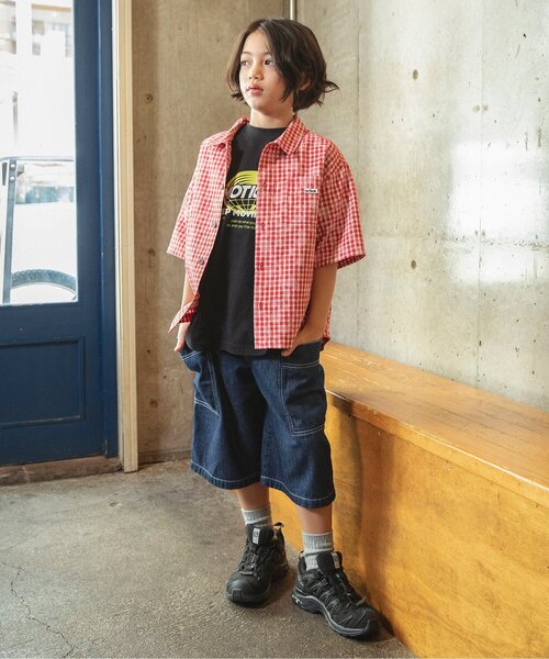 BREEZE（ブリーズ）の「B NEWJACK ワイドフィットハーフパンツ（その他パンツ・キッズ・カモフラージュ/インディゴブルー/ベージュ/レッド/ブラック・160/150/140/130/120/110/100/90）」の13枚目の写真