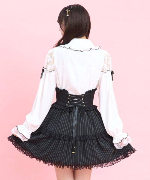 Secret Honey(シークレットハニー)の「ハートパッチワークブラウス(シャツ/ブラウス・レディース・ブラック/オフホワイト/グレー・MEDIUM)」の5枚目の写真