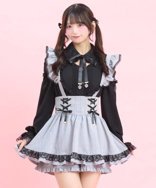 Secret Honey(シークレットハニー)の「ハートパッチワークブラウス(シャツ/ブラウス・レディース・ブラック/オフホワイト/グレー・MEDIUM)」の9枚目の写真