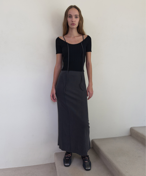 DIAGONAL(ダイアゴナル)の「SCALLOP HALF SLEEVE KNIT (black)(ニット/セーター・レディース・その他・FREE)」の6枚目の写真