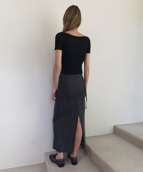 DIAGONAL(ダイアゴナル)の「SCALLOP HALF SLEEVE KNIT (black)(ニット/セーター・レディース・その他・FREE)」の7枚目の写真