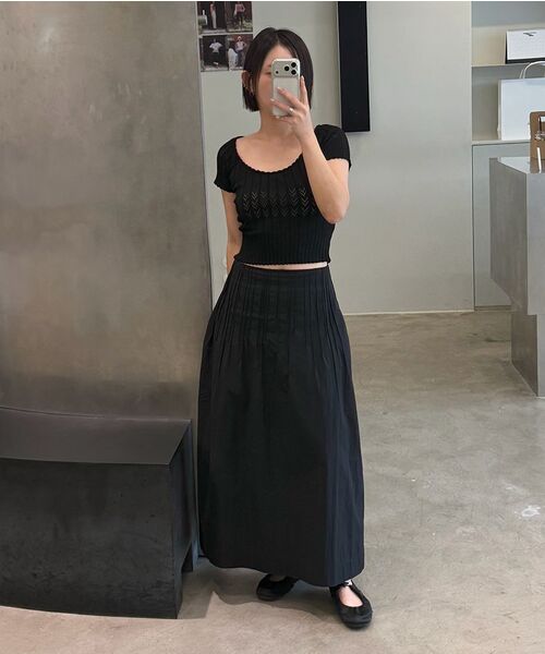 DIAGONAL(ダイアゴナル)の「SCALLOP HALF SLEEVE KNIT (black)(ニット/セーター・レディース・その他・FREE)」の8枚目の写真