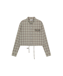 STRAPPY CHECK SHIRT [BEIGE]
