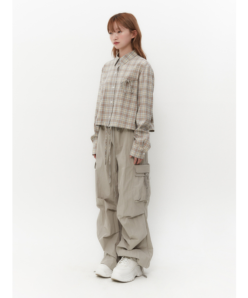 TUOMIO（トゥオミオ）の「STRAPPY CHECK SHIRT [BEIGE]（シャツ/ブラウス・レディース・その他・1/2）」の3枚目の写真