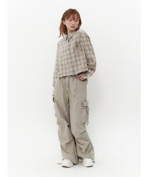 TUOMIO（トゥオミオ）の「STRAPPY CHECK SHIRT [BEIGE]（シャツ/ブラウス・レディース・その他・1/2）」の5枚目の写真