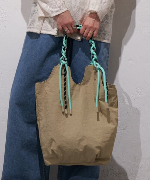 CIAOPANIC TYPY（チャオパニックティピー）の「:撥水ナイロンロープハンドルトートBAG（トートバッグ・レディース・ベージュ/チャコールグレー/カーキ/アイボリー・ONE SIZE）」の10枚目の写真