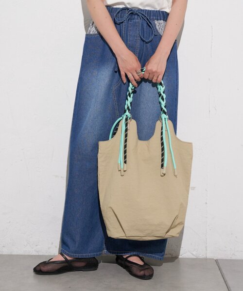 CIAOPANIC TYPY（チャオパニックティピー）の「:【大容量／軽量】撥水ナイロンロープハンドルトートBAG（トートバッグ・レディース・ベージュ/チャコールグレー/カーキ/アイボリー・ONE SIZE）」の22枚目の写真