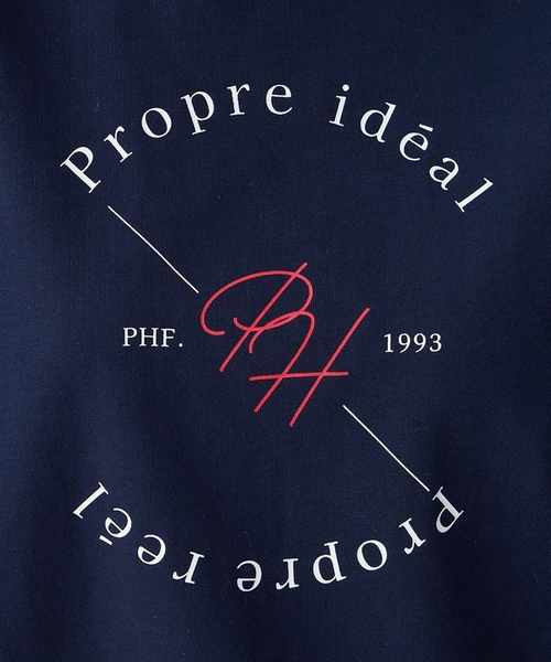 Petit Honfleur(プチオンフルール)の「ロゴプリントモックネックTシャツ【オーガニックコットンブレンド・綿100%】(Tシャツ/カットソー・レディース・ホワイト/ネイビー・M/L)」の16枚目の写真