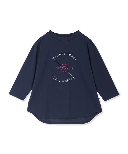 Petit Honfleur(プチオンフルール)の「ロゴプリントモックネックTシャツ【オーガニックコットンブレンド・綿100%】(Tシャツ/カットソー・レディース・ホワイト/ネイビー・M/L)」の20枚目の写真