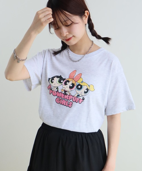 CORPUS SELECT(コーパストーキョー)の「【ワーナーブラザース】パワーパフガールズ アソート 刺繍 グラフィックTシャツ(Tシャツ/カットソー・レディース・杢グレー/ブラック/スミクロ/ピンク・L/M)」の3枚目の写真