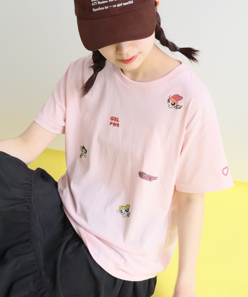 CORPUS SELECT(コーパストーキョー)の「【ワーナーブラザース】パワーパフガールズ アソート 刺繍 グラフィックTシャツ(Tシャツ/カットソー・レディース・杢グレー/ブラック/スミクロ/ピンク・L/M)」の4枚目の写真