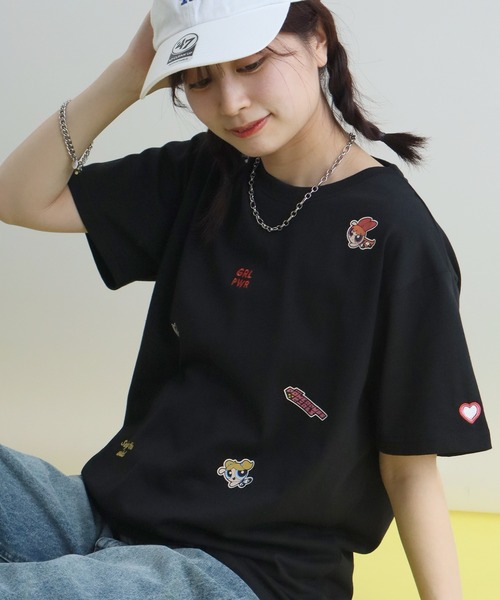CORPUS SELECT(コーパストーキョー)の「【ワーナーブラザース】パワーパフガールズ アソート 刺繍 グラフィックTシャツ(Tシャツ/カットソー・レディース・杢グレー/ブラック/スミクロ/ピンク・L/M)」の1枚目の写真