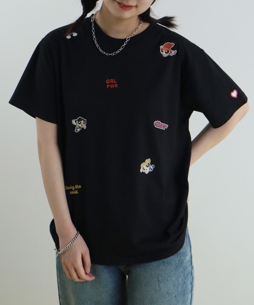 CORPUS SELECT(コーパストーキョー)の「【ワーナーブラザース】パワーパフガールズ アソート 刺繍 グラフィックTシャツ(Tシャツ/カットソー・レディース・杢グレー/ブラック/スミクロ/ピンク・L/M)」の5枚目の写真
