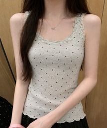 メローステッチドット柄タンクトップ