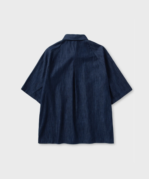 NONBLANK(ノンブランク)の「ラグランデニムハーフスリーブシャツ _INDIGO(シャツ/ブラウス・レディース・その他・MEDIUM/LARGE/X-LARGE/SMALL)」の2枚目の写真