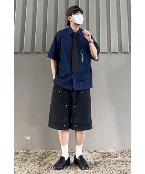 NONBLANK(ノンブランク)の「ラグランデニムハーフスリーブシャツ _INDIGO(シャツ/ブラウス・レディース・その他・MEDIUM/LARGE/X-LARGE/SMALL)」の16枚目の写真
