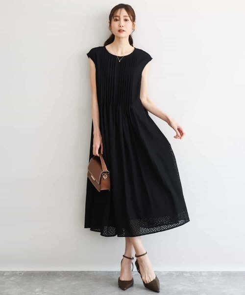 MK MICHEL KLEIN（エムケーミッシェルクラン）の「[洗える]幾何柄レースAラインワンピース（ワンピース・レディース・ブラック/ブラウン・38）」の15枚目の写真