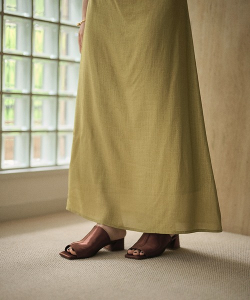LAULEN(ローレン)の「drape neck sleeveless long dress /ドレープネックノースリーブロングワンピース(ワンピース・レディース・ブラック/アイボリー/オリーブ・M/S)」の10枚目の写真