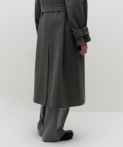 MUSINSA STANDARD WOMAN（ムシンサスタンダードウーマン）の「ウィメンズウールブレンドボリュームスリーブバルマカンローブコート[ミディアムグレー]（チェスターコート・レディース・その他・X-SMALL/MEDIUM/LARGE/SMALL）」の7枚目の写真