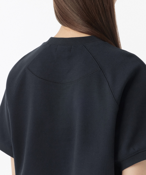 MUSINSA STANDARD WOMAN（ムシンサスタンダードウーマン）の「ウィメンズダブルニット半袖スウェットシャツ[ネイビー]（Tシャツ/カットソー・レディース・その他・X-SMALL/SMALL/MEDIUM/LARGE）」の4枚目の写真