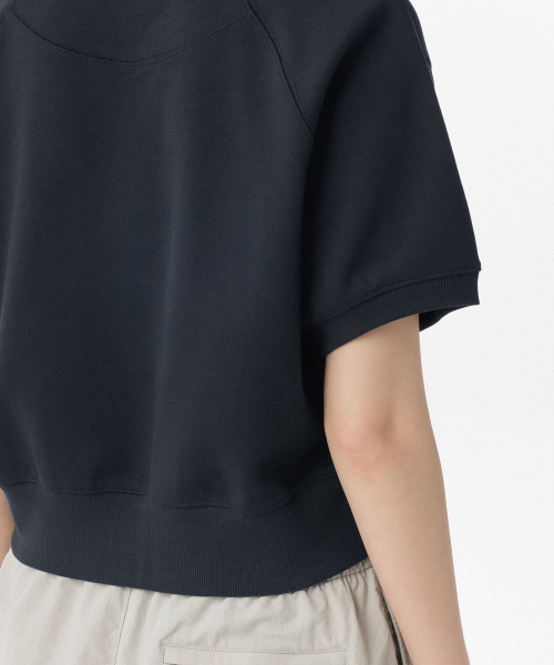 MUSINSA STANDARD WOMAN（ムシンサスタンダードウーマン）の「ウィメンズダブルニット半袖スウェットシャツ[ネイビー]（Tシャツ/カットソー・レディース・その他・X-SMALL/SMALL/MEDIUM/LARGE）」の5枚目の写真