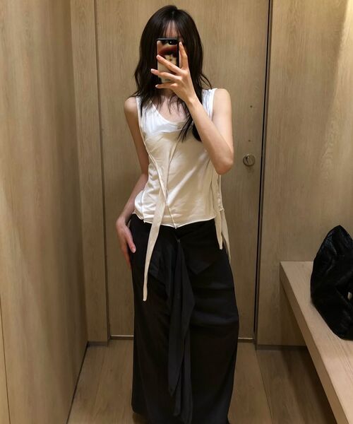 FLAREUP（フレアアップ）の「3-Layered Braided Sleeveless (FL-128_Black)（Tシャツ/カットソー・レディース・ブラック・OS）」の3枚目の写真
