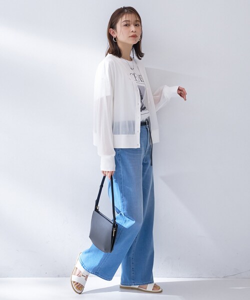 UNTITLED(アンタイトル)の「【7色展開/ゆったり/ショート丈】シアートリコットカーディガン(カーディガン/ボレロ・レディース・オフホワイト/チャコールグレー/ブラウン系その他/ピンク系/ブルー系その他/ワインレッド/ピンク・00/02/04/44/48)」の11枚目の写真