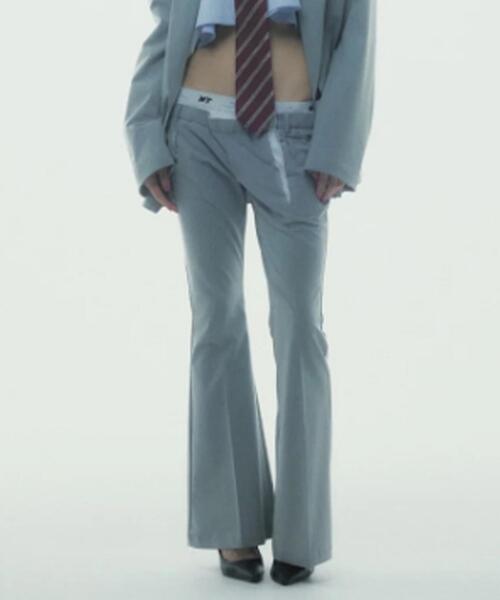 neith.(ネイス)の「neith./ネイス/Destroyed Flare Trousers(スラックス・レディース・グレー/ブラック・F)」の1枚目の写真