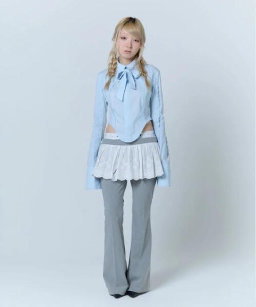 neith.(ネイス)の「neith./ネイス/Destroyed Flare Trousers(スラックス・レディース・グレー/ブラック・F)」の13枚目の写真