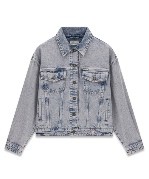 GUESS JEANS(ゲスジーンズ)の「GUESS JEANS Oversize Trucker Jacket デニムジャケット(デニムジャケット・レディース・インディゴブルー・X-SMALL/SMALL/MEDIUM)」の2枚目の写真