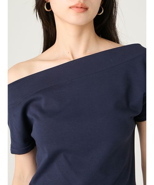 FRAY I.D(フレイアイディー)の「2wayオフショルカットソー/ウォッシャブル(Tシャツ/カットソー・レディース・その他/ネイビー/ホワイト/レッド・F)」の15枚目の写真
