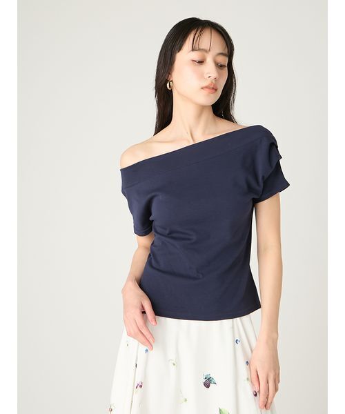FRAY I.D(フレイアイディー)の「2wayオフショルカットソー/ウォッシャブル(Tシャツ/カットソー・レディース・その他/ネイビー/ホワイト/レッド・F)」の9枚目の写真