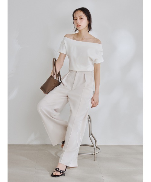 FRAY I.D(フレイアイディー)の「2wayオフショルカットソー/ウォッシャブル(Tシャツ/カットソー・レディース・その他/ネイビー/ホワイト/レッド・F)」の20枚目の写真